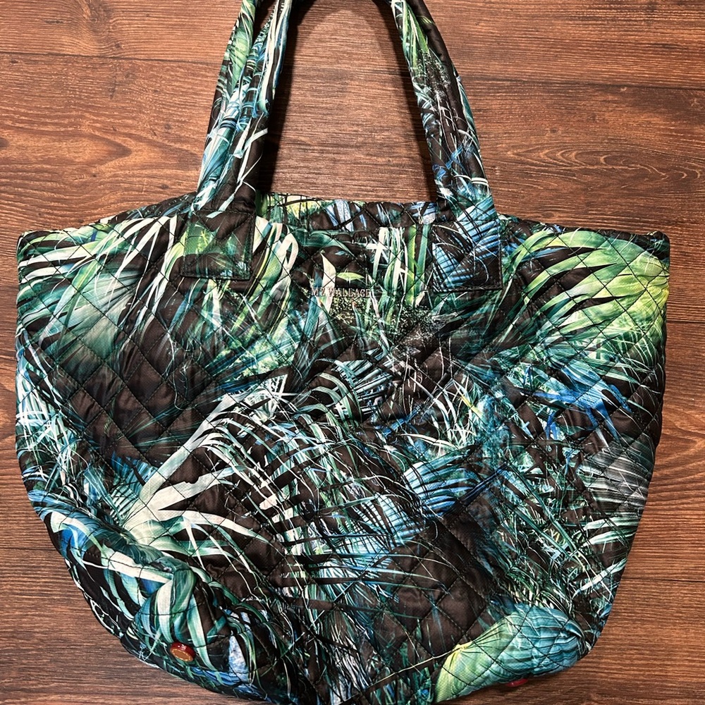 MZ Wallace Green and Blue Tropical Tote